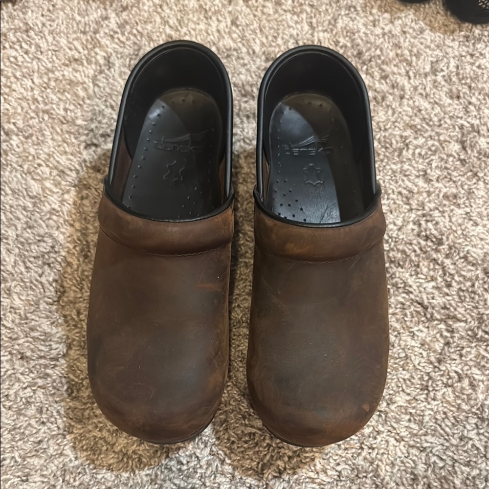 Dansko Brown Nubuck Leather Clogs
